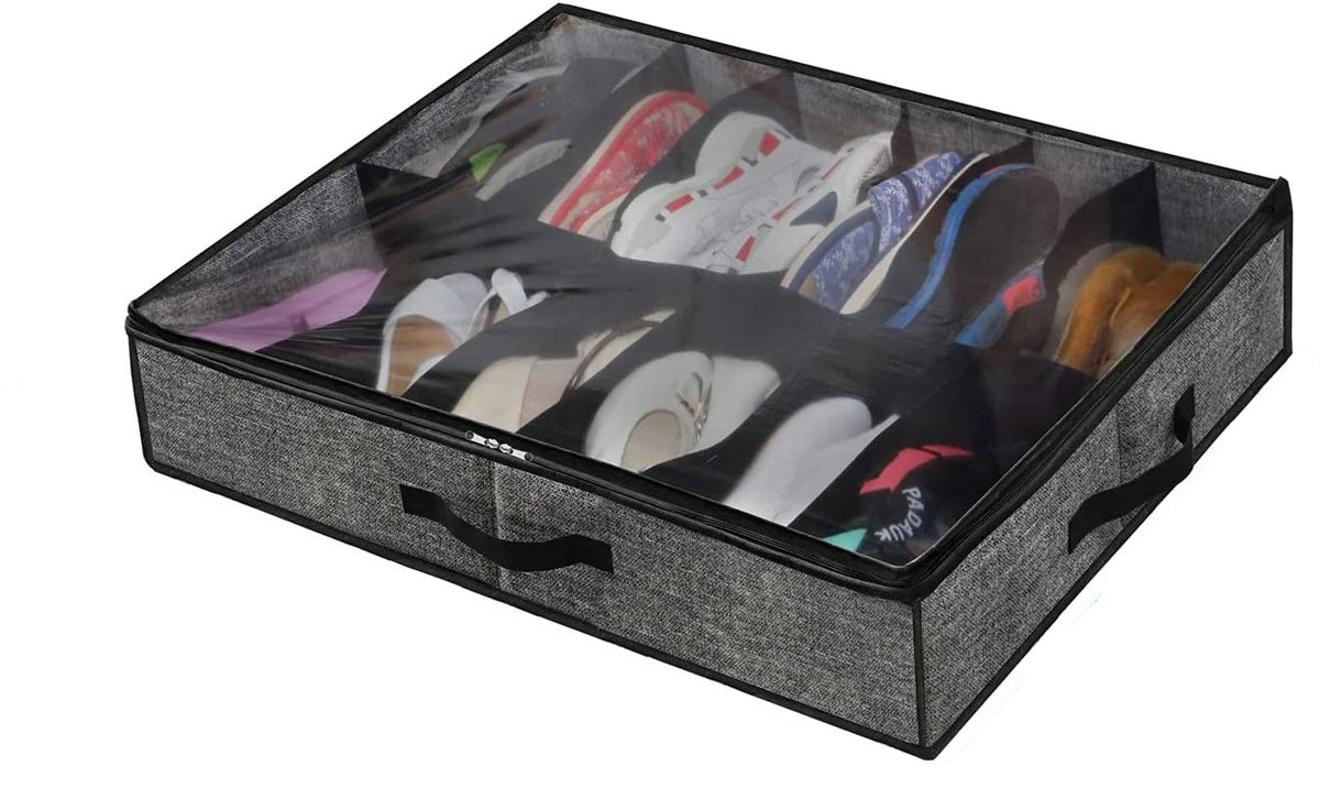 Hold N' Storage Extra Large Underbed Shoe Storage Organizer, Set of 2 Gray, Men's, Size: 36.5 x 23.5 x 5.25