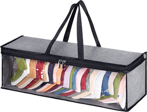Hat Bag & Baseball Cap Organizer - Perfect for Storing Large amounts of Fitted Hats and Caps - Sleet Gray