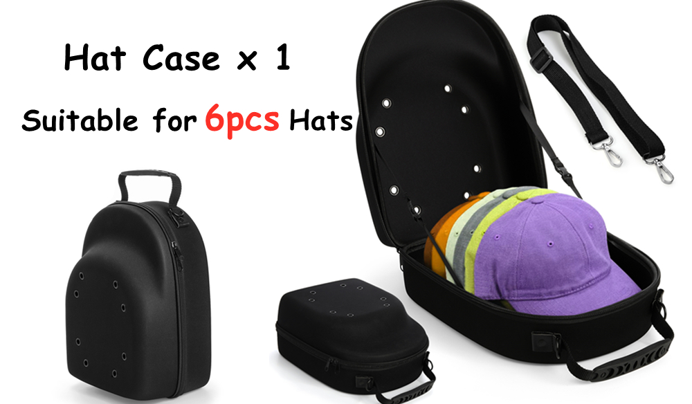Hat Travel Case for Organizing and Carrying Baseball caps and Hats - Perfect traveling Hat Organizer holds up to 6 Hats